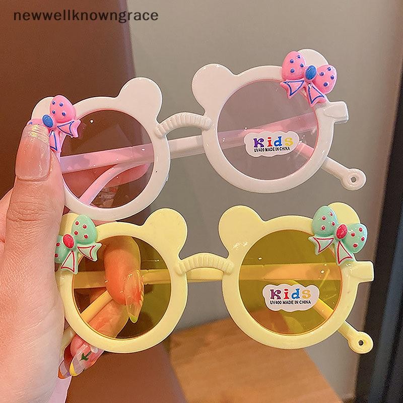 Nwt การ์ตูนแว่นตาที่มีสีสันฤดูร้อนแว่นตากันแดดเด็กแว่นตากันแดด Clear Vision Party เด็กแว่นตาโบว์การ์ตูนแฟชั่นรอบกรอบ GR