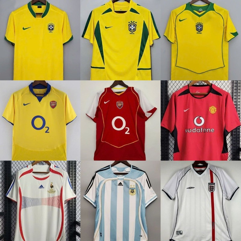 เสื้อย้อนยุค แมนเชสเตอร์ ยูไนเต็ด เรอัล มาดริด บราซิล อาร์เจนตินา อังกฤษ