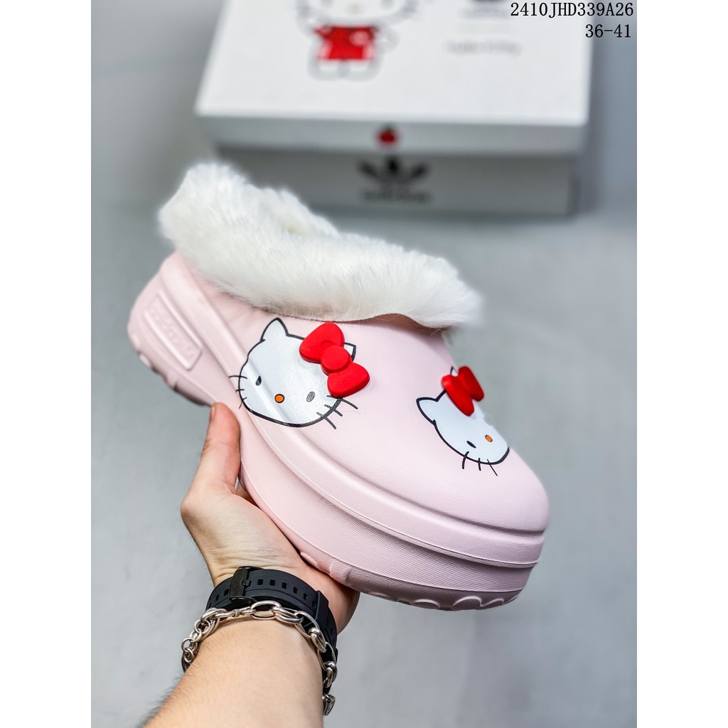 ของแท้ 100% Originals AdiFOM Stan Smith Mule Kitty รองเท้าผู้หญิงแบรนด์ร่วมรองเท้าสตรีกันลื่นและทนต่