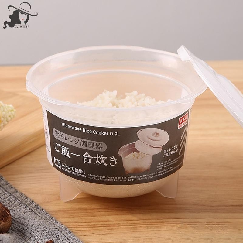 Lishu 900ML เตาอบไมโครเวฟหม้อหุงข้าว al Steamer ซุปร้อนทําอาหาร Bento กล่องอาหารกลางวันเกรดอาหาร PP Kitche นึ่งเครื่องครัว th