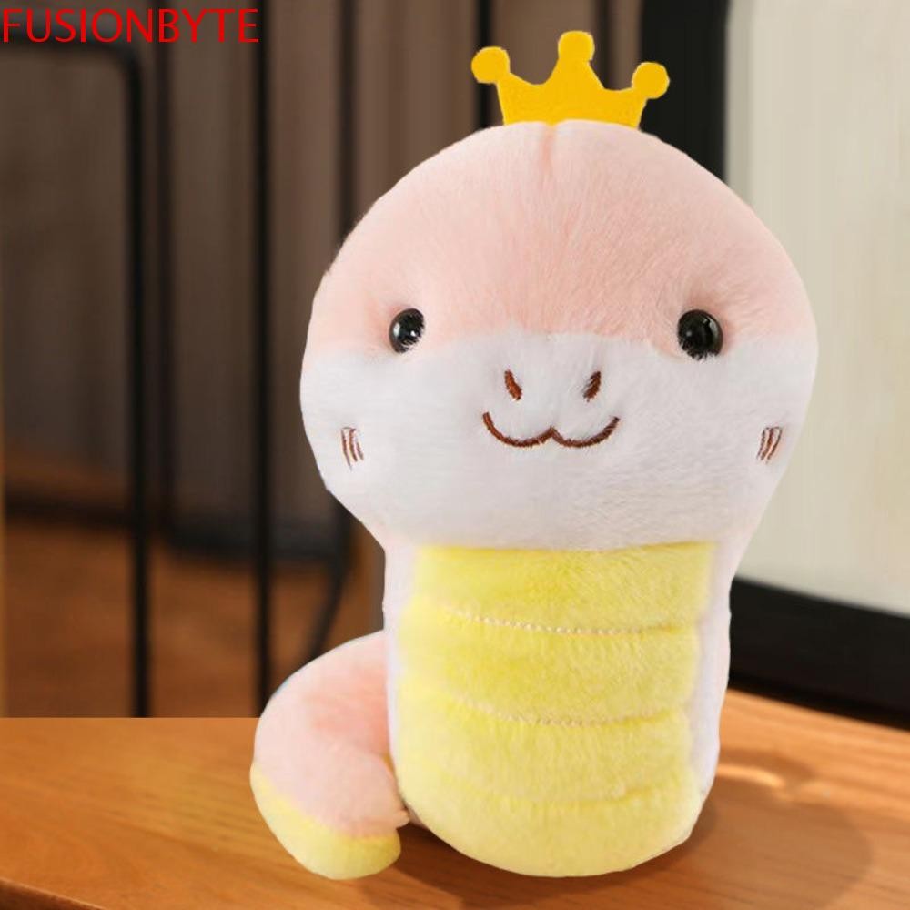 Fusionbyte งูของเล่นตุ๊กตา,มงกุฎตุ๊กตาสัตว์งูมิ่งขวัญของเล่น,งูยัดตุ๊กตา PP ผ้าฝ้ายนุ่มน่ารักงูตุ๊กตา Plushies ของขวัญปีใหม่