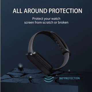 Xiaomi Mi Band 5/6/7 เคสป้องกันป้องกันการชนกันเคสพีซี + แก้วเคสป้องกันสองในหนึ่งเดียว Mi band 8 Mi band 9 /10 เคสนาฬิก