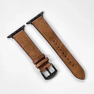 หนังลูกวัวสายนาฬิกาสร้อยข้อมือสําหรับ apple watch s10 42 46 มม.IWatch series 10 9 ultra 8 7 6 5 4 3 Se 49/45/44/42/41/40/38 มม.