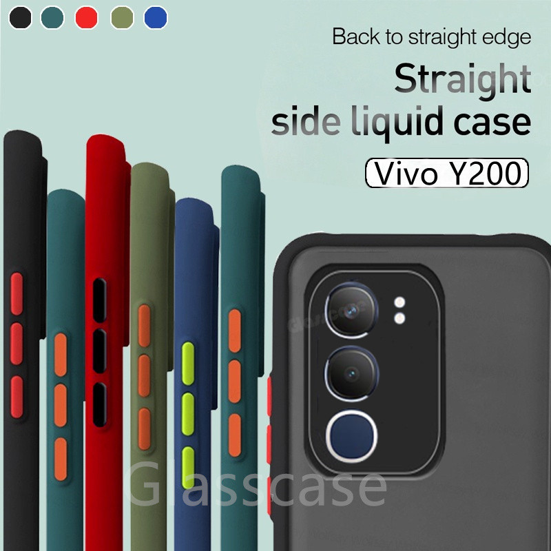 ปลอกสําหรับ Vivo Y200 Y100 Y19s Y17s Y 200 Y 100 Y 19s Y 17s VivoY200 VivoY19s Y19 s Matte ผิวรู้สึกซิลิโคนนุ่มโปร่งใส Frosted เคสโทรศัพท์เลนส์กล้องกันกระแทกฝาหลัง