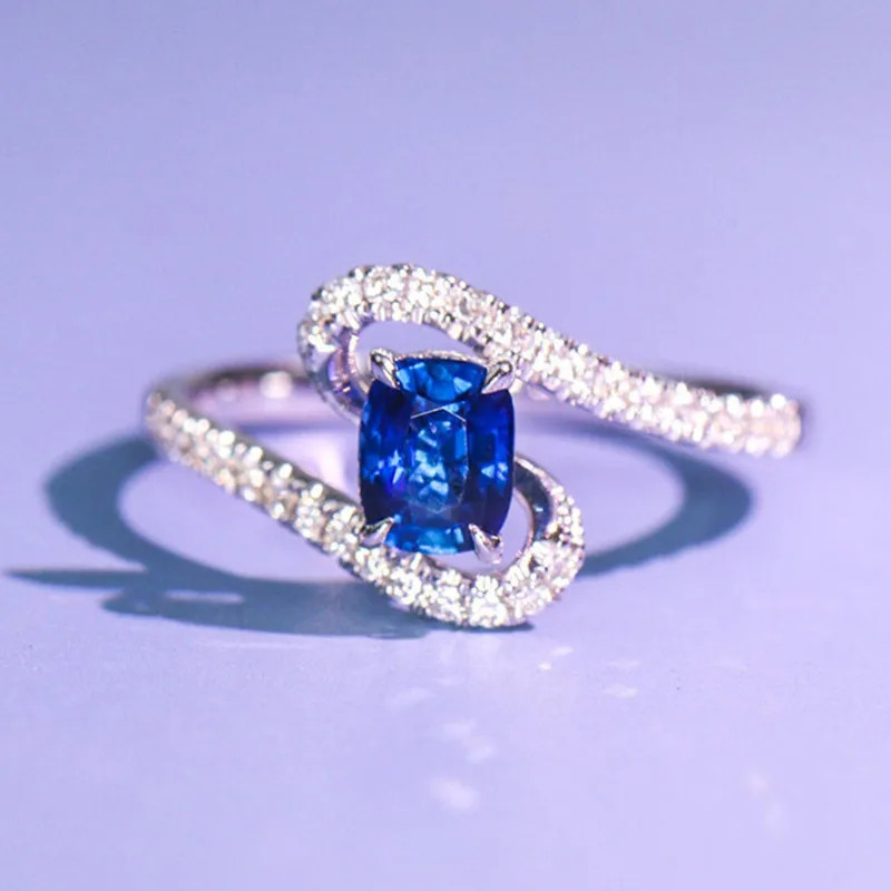 100% Solid 925 เงินสเตอร์ลิงอินเทรนด์แหวนผู้หญิงคริสตัล Cubic Zirconia งานแต่งงานแฟชั่นนิ้วมืออุปกรณ์เสริมวันเกิดสุภาพสตรีเครื่องประดับ