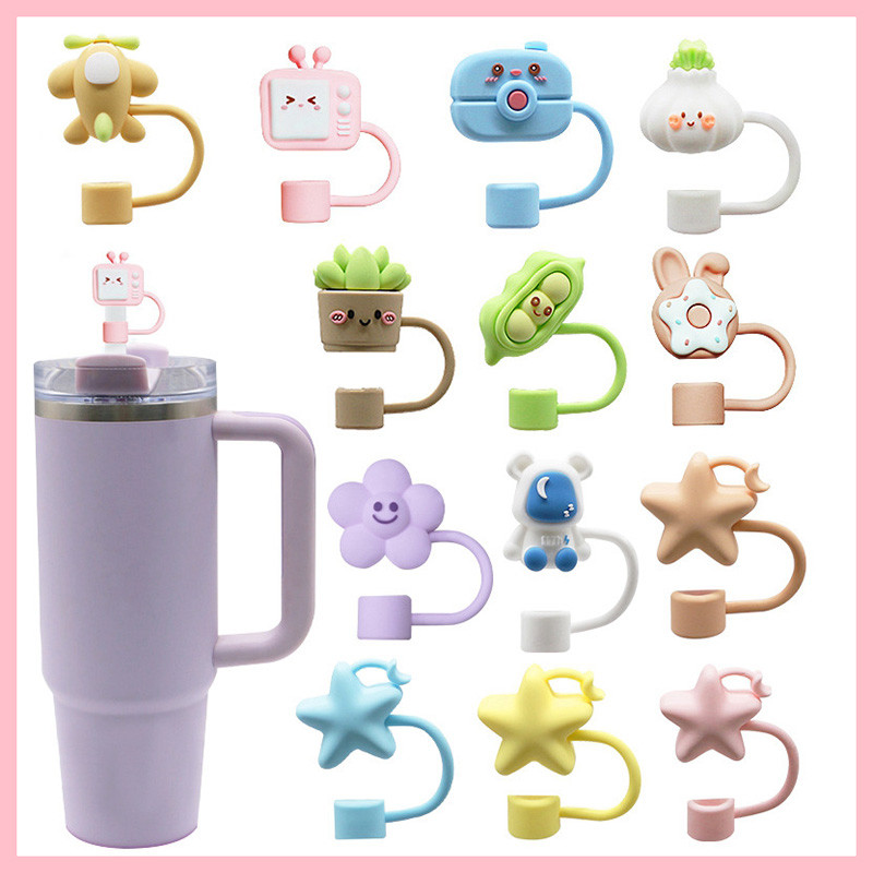 10 มม.ฟางครอบคลุมหมวกใช้งานร่วมกับ Stanley 30 & 40 Oz Tumbler ซิลิโคนฟางเคล็ดลับครอบคลุมReusable Straw Protectors หมวก