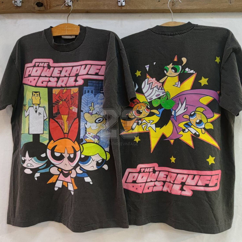 พร้อมส่ง HOT ป้าย USA เสื้อวินเทจ ลายการ์ตูน TOM and JERRY POWERPUFF GIRLSPACEJAM BETTY BOOP สินค้าเข้าใหม่ เสื้อยืด