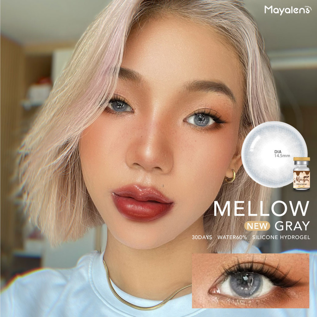 🔥คอนแทคเลนส์ 💗ขนาดกลาง💗Mellow (Mayalens Premium) Silicone Hydrogel ค่าอมน้ำ 60% - รูปที่ 6