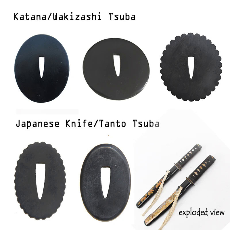 Sword Tsuba, Hand Guard of Japanese Katana Wakizashi Tanto, Iron Tsuba, Universal, Brand New Supply