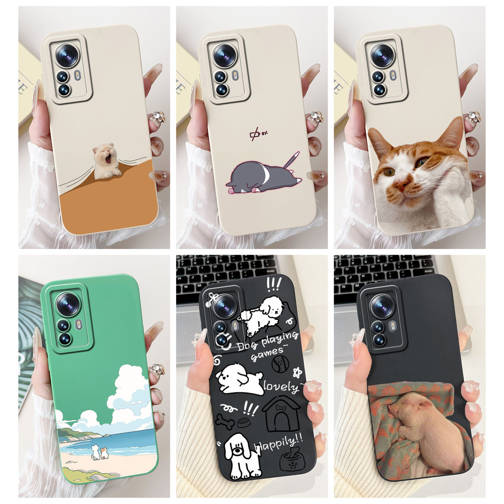 สําหรับ Xiaomi 12 12X 12S Pro น่ารักสไตล์ตลกเคสซิลิโคนอ่อนนุ่ม Xiaomi Mi12 12Pro 5G เลนส์ป้องกันกรณี