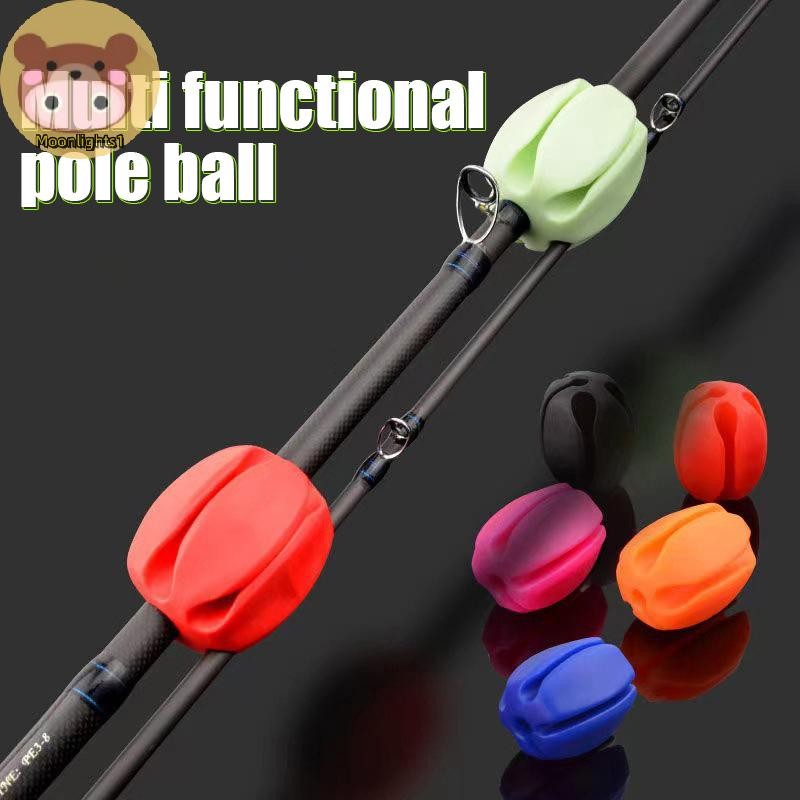 Moonlights1 ซิลิโคนผู้ถือคันเบ็ดสายรัด 5 หลุมน้ําหนักเบาตกปลา Tackle Ties อุปกรณ์ตกปลาซิลิโคนตกปลา Rod Storage EN