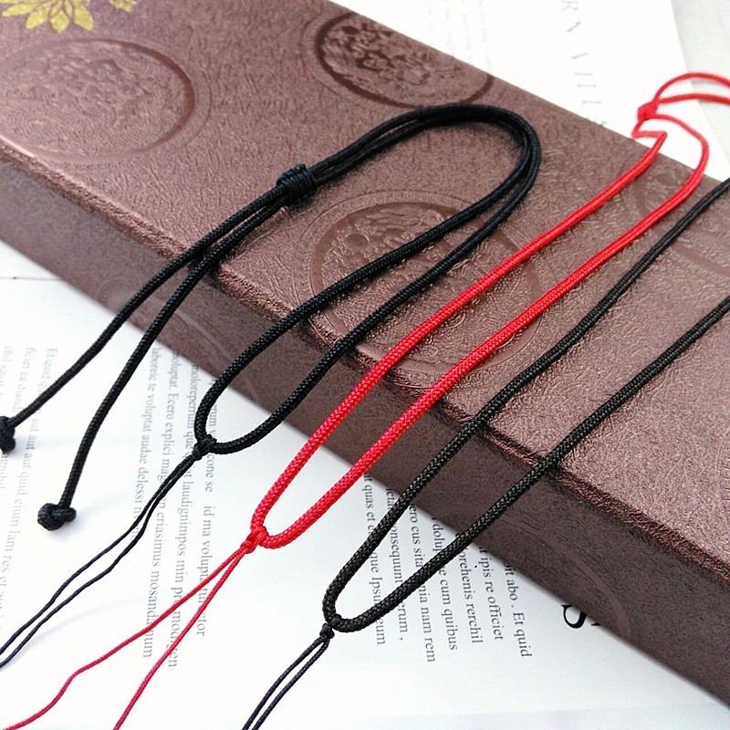 2 มม.หนาแบน Knot คู่ Push สร้อยคอเชือกจี้ Lanyard อุปกรณ์ High-End เชือก Handmade diy ขี้ผึ้งจี้เชือก