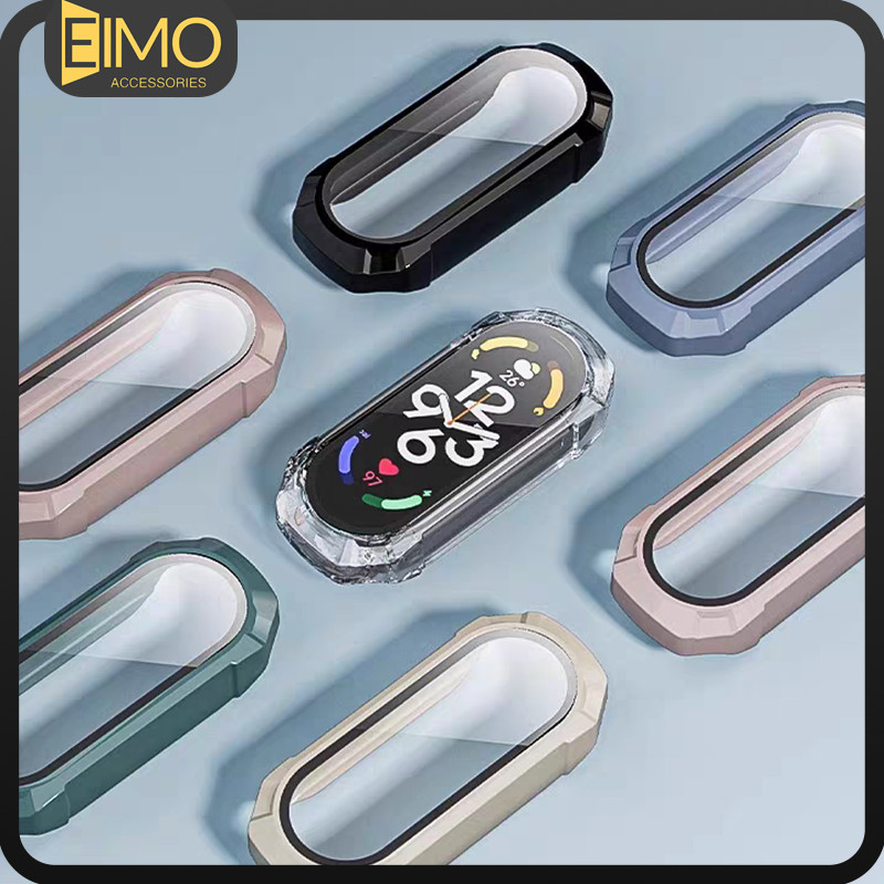 2 ใน 1 กันชน ยาก กรณีแสดง Smart Watch Xiaomi Mi Band 10 9 8 เปลือกแข็ง กรณีแสดง ปก PC for Xiaomi Mi Band 10 9 8