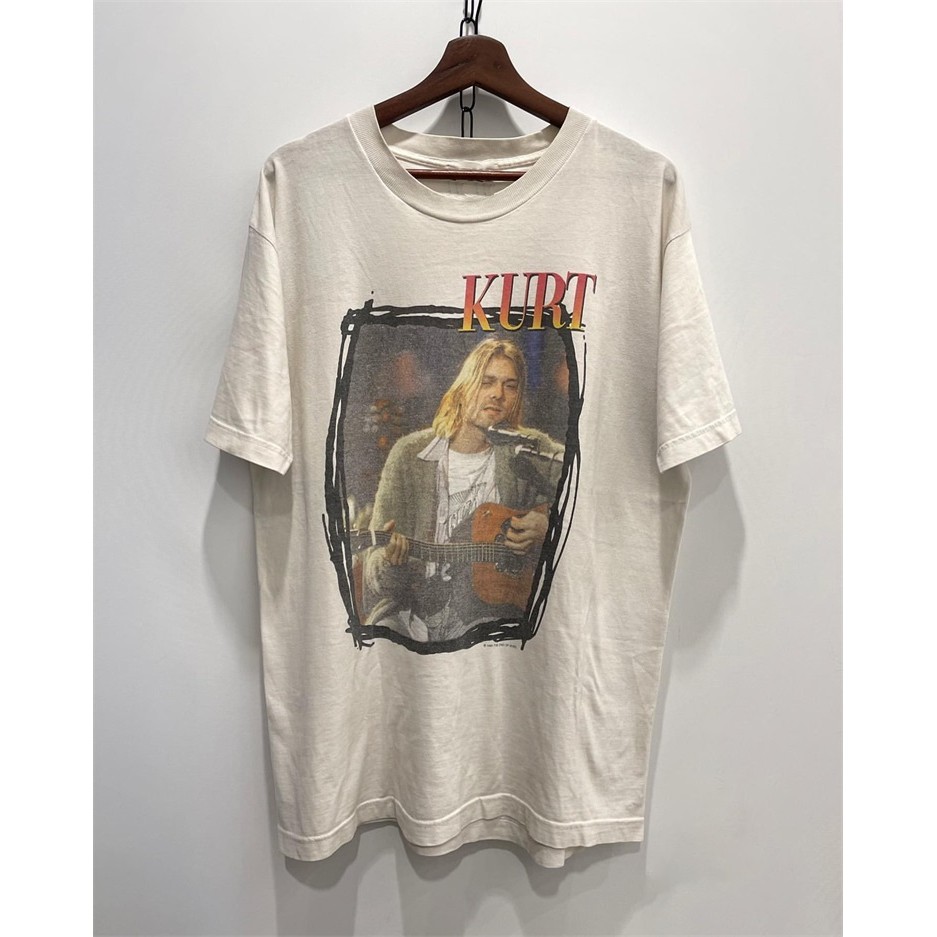 ผ้าฝ้าย 100% Kurt Cobain Kurt Cobain Nirvana Nirvana Band Rock Street สวมใส่ผู้ชายผู้หญิงแขนสั้นเสื้