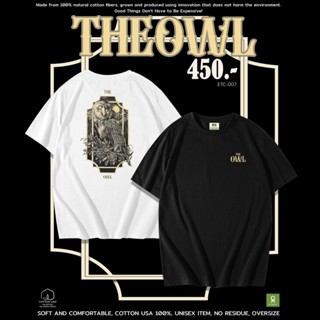 OK Apparel เสื้อยืดคอกลมแขนสั้น ลายนกฮูก The Owl Oversize Co…