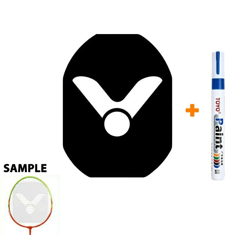 ไม้แบดมินตัน VICTOR LOGO Card Tennis Mark Stencil Board String Logo + 1x BLUE Marker Pen
