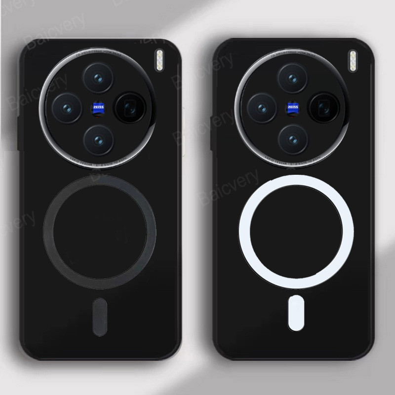 สําหรับvivo X200 V2415A V2405A Pro V2413 Mini V2419A Matteสีดํานุ่มTPUป้องกันปกหลังด้วยสติกเกอร์แม่เ