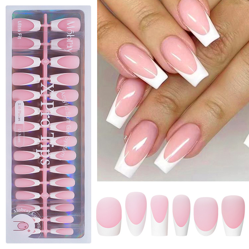 150 ชิ้น เล็บปลอมแฟชั่น สวมใส่เต็มปก กดติดง่าย เครื่องมือทําเล็บ DIY