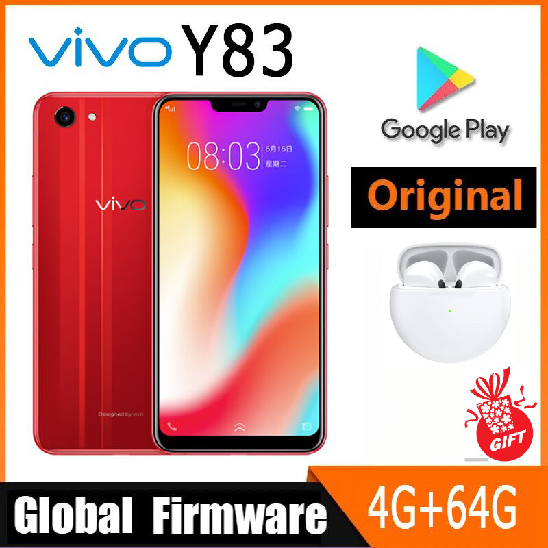 Vivo Y83 Global เฟิร์มแวร์โทรศัพท์มือถือกล้อง 13MP 1520x720 พิกเซล MediaTek Helio P22 RAM 4GB ROM 64