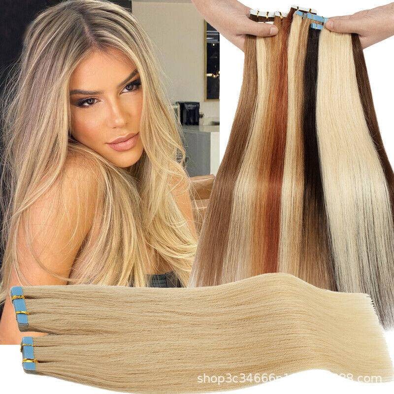 20 ชิ้น 40 กรัมเทปในผมมนุษย์ Extensions 14 "16" 18" 20" 22" 24 100% Human Remy ผมเทป PU ผมต่อตรง
