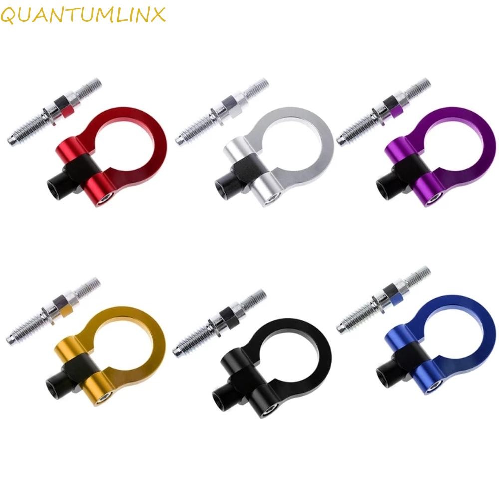 Quantuml Tow Trailer Hooks อลูมิเนียม Racing Car Auto Trailer แหวนรถ Racing Tow Hook ลากจูงบาร์สีฟ้าสีแดงสีทองสีดําสําหรับรถยนต์ยุโรป