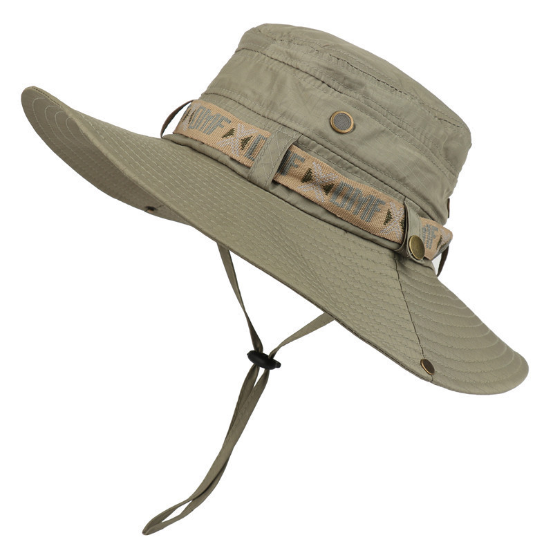YSummer Men Bucket Hat Outdoor UV Protection Wide Brim Panama Safari Hunting Hiking Hat Mesh Fisherm