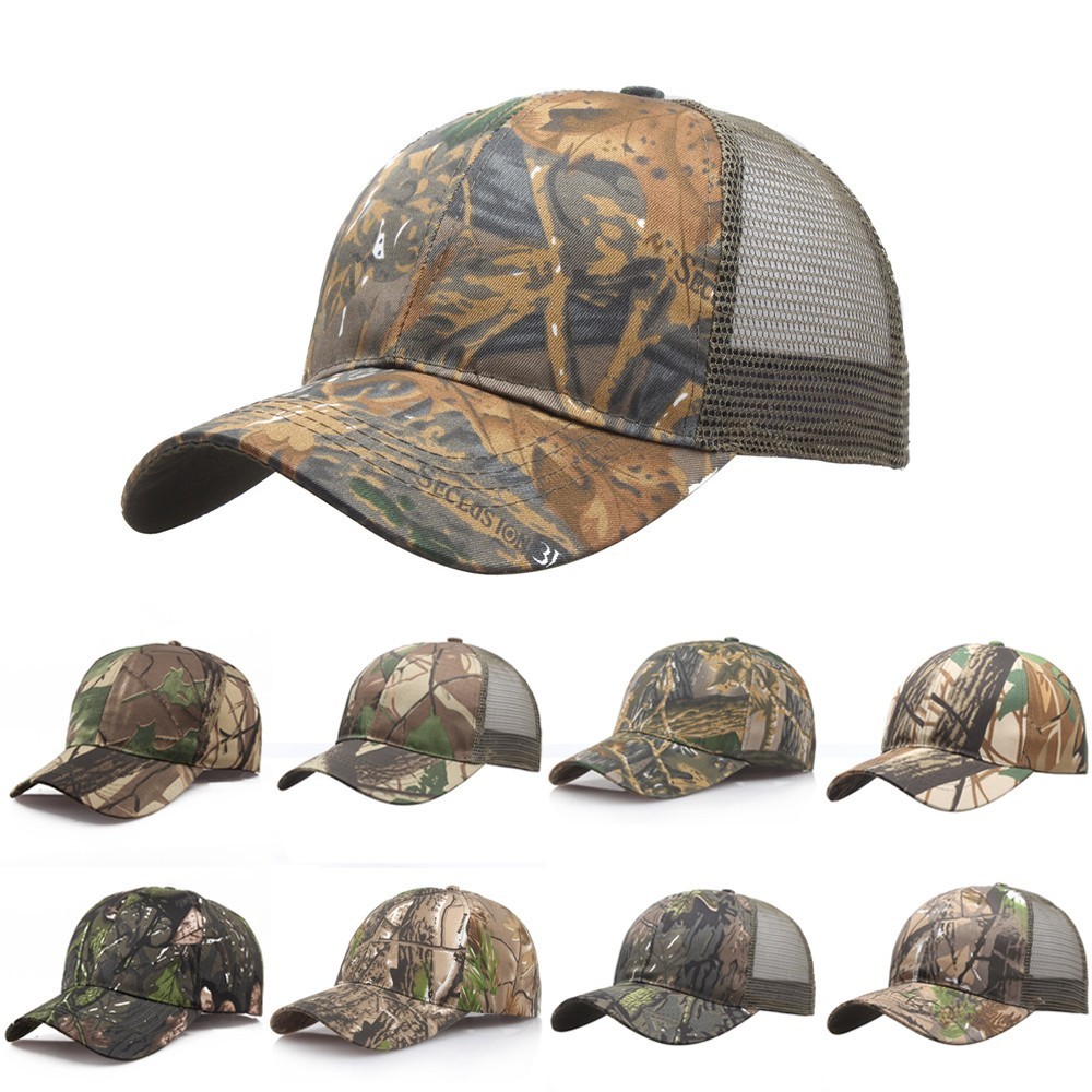 การลดราคาครั้งใหญ่ Mens Camouflage ทหารปรับหมวก Camo การล่าสัตว์ตกปลา Army เบสบอลหมวกTRSBX-TH