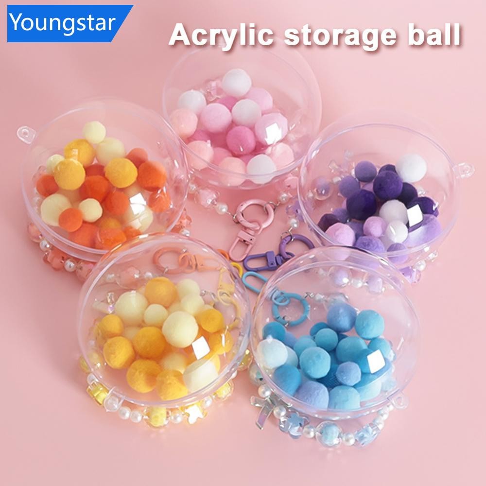 FY อะคริลิโปร่งใสตุ๊กตาเก็บบอลเครื่องประดับรอบลูกกระเป๋ากลมเล็ก Crybaby Constellation Series ตุ๊กตาจัดเก็บแสดงบอล E2L1