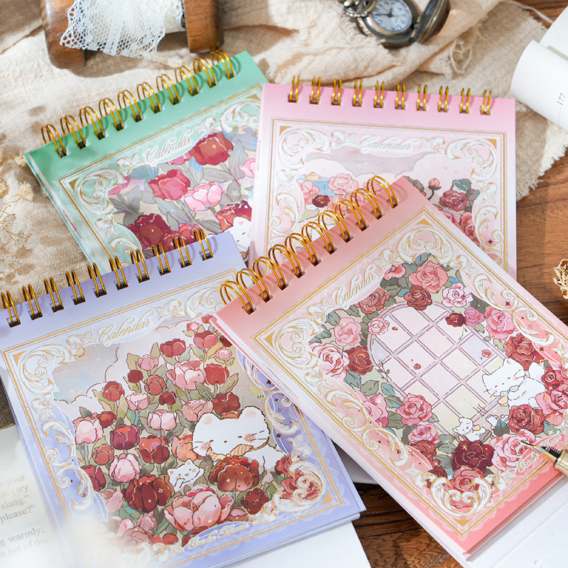 ไดลี่|2025 Garden Dream ปฏิทินตั้งโต๊ะสไตล์เกาหลี ins ปฏิทินนักเรียน Office Plan เดสก์ท็อปปฏิทินตั้งโต๊ะคู่มืออุปกรณ์ต่อพ่วงตกแต่ง Cal