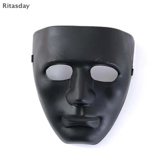 Ritasday Full Face Unisex Street Dance Party Mask คอสเพลย์สีดําสีขาวใหม่