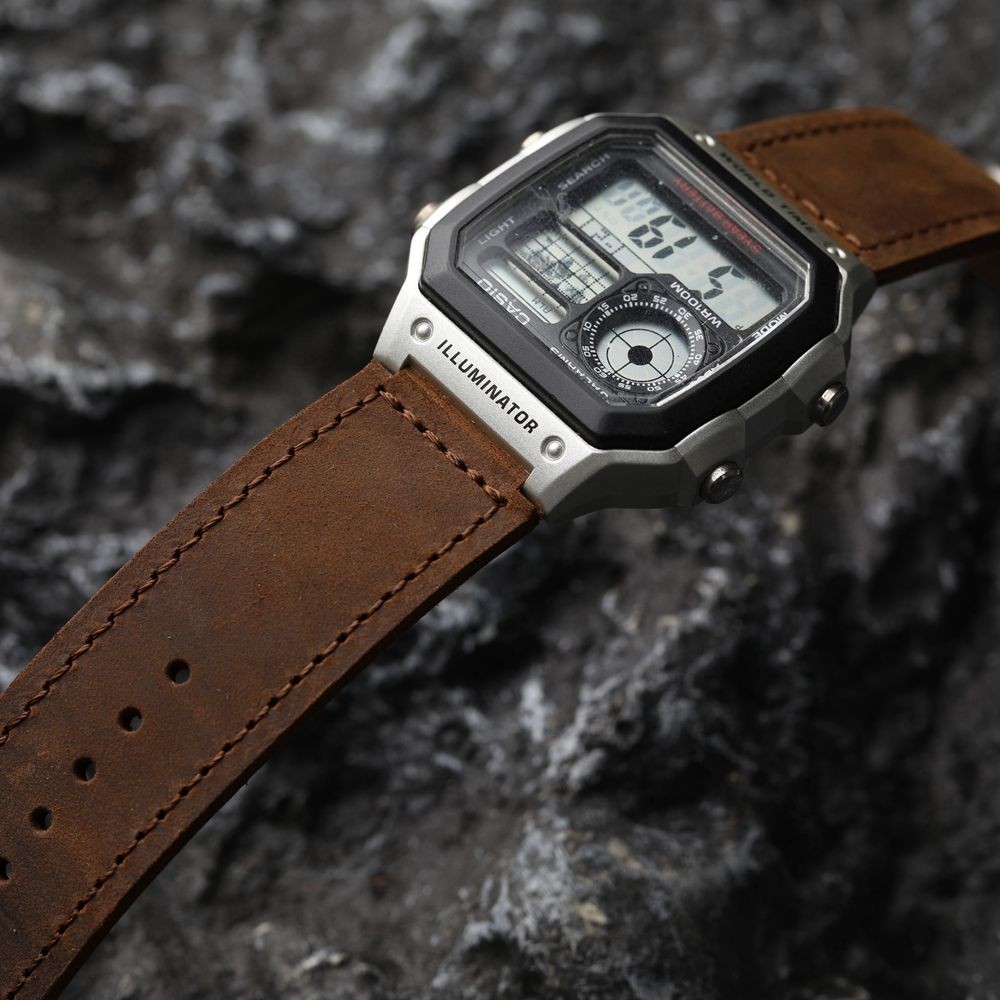 ปรับให้เข้ากับ Watch GST-B400GST-B200 Series สายนาฬิกาหนังวัวแท้ Accessories-01