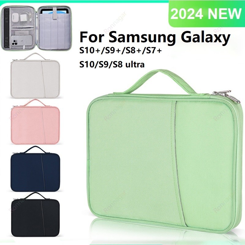 กระเป๋าใส่แท็บเล็ต แบบพกพา สําหรับ Samsung Galaxy Tab S7 S8 Plus S7 FE 12.4 นิ้ว S6 Lite A7 10.4 A8 10.5