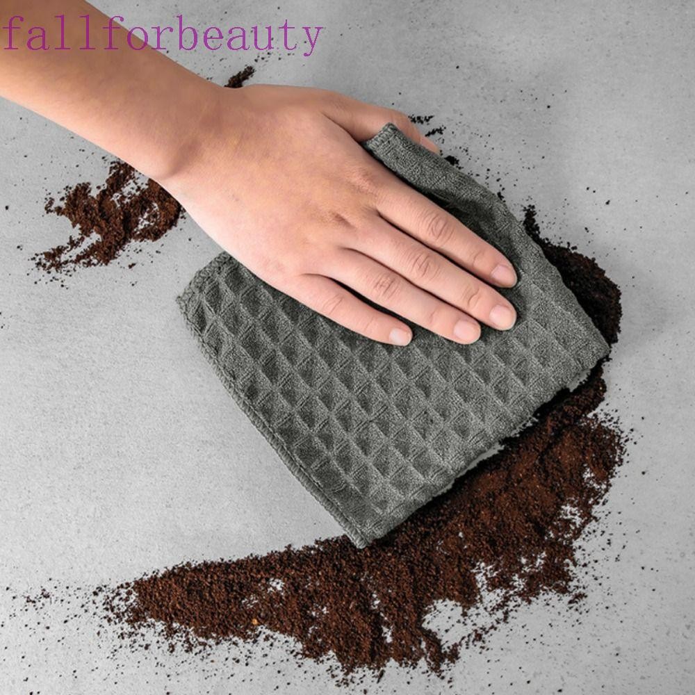 Fallforbeauty Waffle Weave Dauable High Fiber Coffee|ผ้าขนหนูทําความสะอาดเครื่องมือ คิเชน ไม่มีผ้าสําลีดูดซับน้ําทําความสะอาดผ้าขนหนูร้านกาแฟ