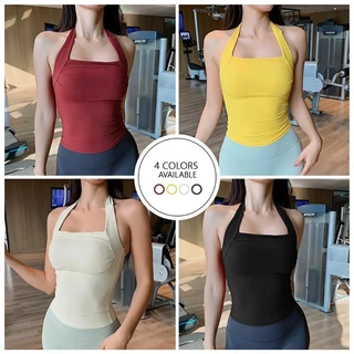 【Beautytrend】Fixed chest pad สปอร์ตบราแบบมีแผ่นรอง หน้าอกเสริม ดีไซน์คอฮัลเตอร์ ดูดซับแรงกระแทก ทำจากผ้าที่เป็นมิตรกับผิว เหมาะสำหรับโยคะและฟิตเนส