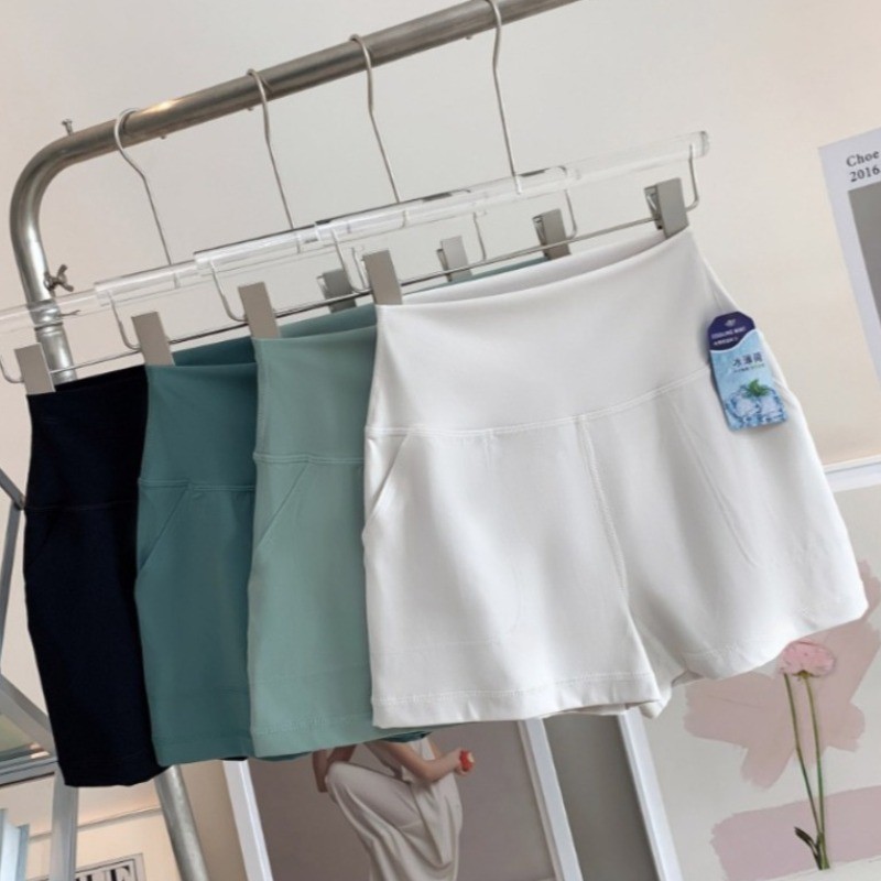 MAGIEYOGA กางเกงกีฬากางเกงขาสั้นกว้างเอวสูงพร้อมกระเป๋ากางเกงขาสั้นออกกําลังกายวิ่ง