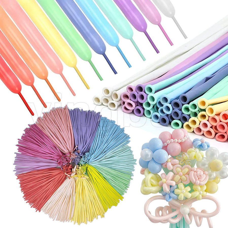 50ชิ้นสีพาสเทลยาวลูกโป่งที่มีสีสันยาวเมจิกบอลลูนที่จะบิดดอกไม้สัตว์ ทําเอง วันวาเลนไทน์ของขวัญวันเกิดบอลลูนศิลปะชุดสําหรับเด็กแปลกใจของเ