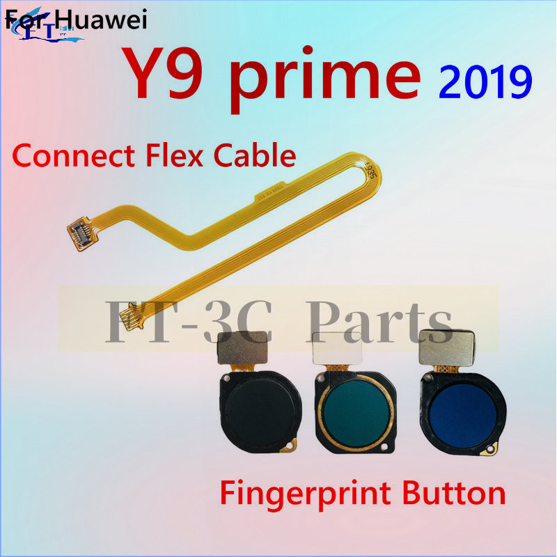 สําหรับ Huawei Y9 prime 2019 เครื่องสแกนลายนิ้วมือปุ่มบ้าน Flex Cable Touch ID Sensor กลับ Flex Cable อะไหล่