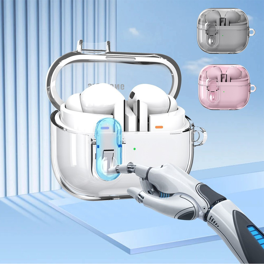 แฟชั่นที่สวยงามหัวเข็มขัดสําหรับ Samsung Galaxy Buds3 FE Buds 3Pro TPU + PC โปร่งใสป้องกันหูฟังปลอก 