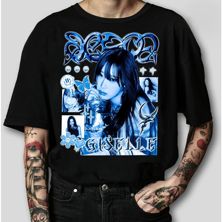 Giselle Aespa Retro Vintage เสื้อ, Aespa Drama เสื้อ, Giselle Kpop Aespa Merch Cotton shirt