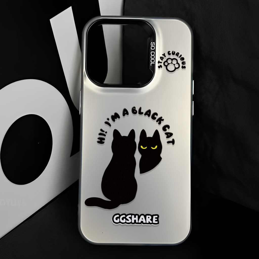 มองในกระจกลูกแมว เคสไอโฟนหรูหราไฮโซ For iphone 11 12 13 14 15 16 Pro MAX 14P 15P X XR XSMAX 7Plus เคสโทรศัพท์กันกระแทก