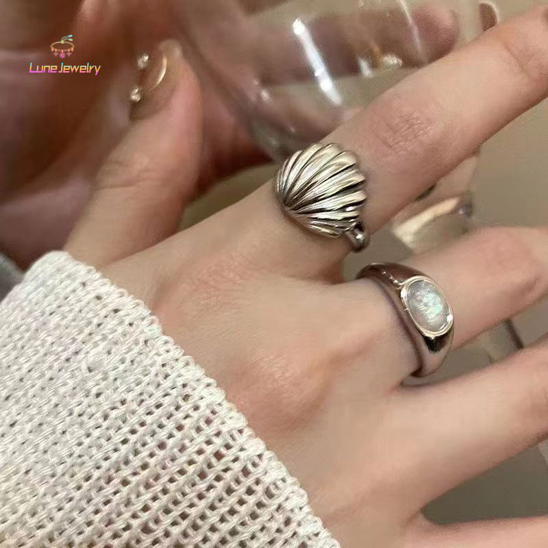 COD💖แหวนเงือกเชลล์,แหวนแฟชั่นเฉพาะกลุ่ม,แหวนนิ้วชี้เพื่อนที่ดีที่สุด-Lune