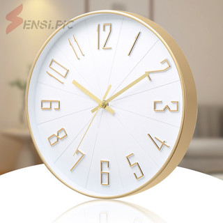 SENSI PIC#12inch Quartz wall clock living room round wall clock home decor silent digital wall clock
