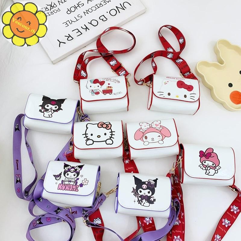 Yescont น่ารัก Sanrio Hello Kitty Kuromi Melody เด็กไหล่กระเป๋าแฟชั่น Crossbody กระเป๋า Girly KT แมวเก็บกระเป๋าอุปกรณ์เสริมเด็กของขวัญ TH