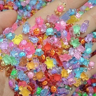 ALIZAR ของประดับเต่าเรืองแสง 100 ชิ้น DIY Hairpin และตกแต่งมือถือ