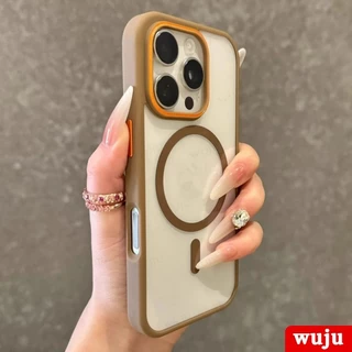 Wuju หรูหราแม่เหล็กไร้สายชาร์จโปร่งใสเคสโทรศัพท์สําหรับ iPhone 17 16 15 14 13 12 11 Pro Max Plus Air เคสโทรศัพท์ฝาครอบใส
