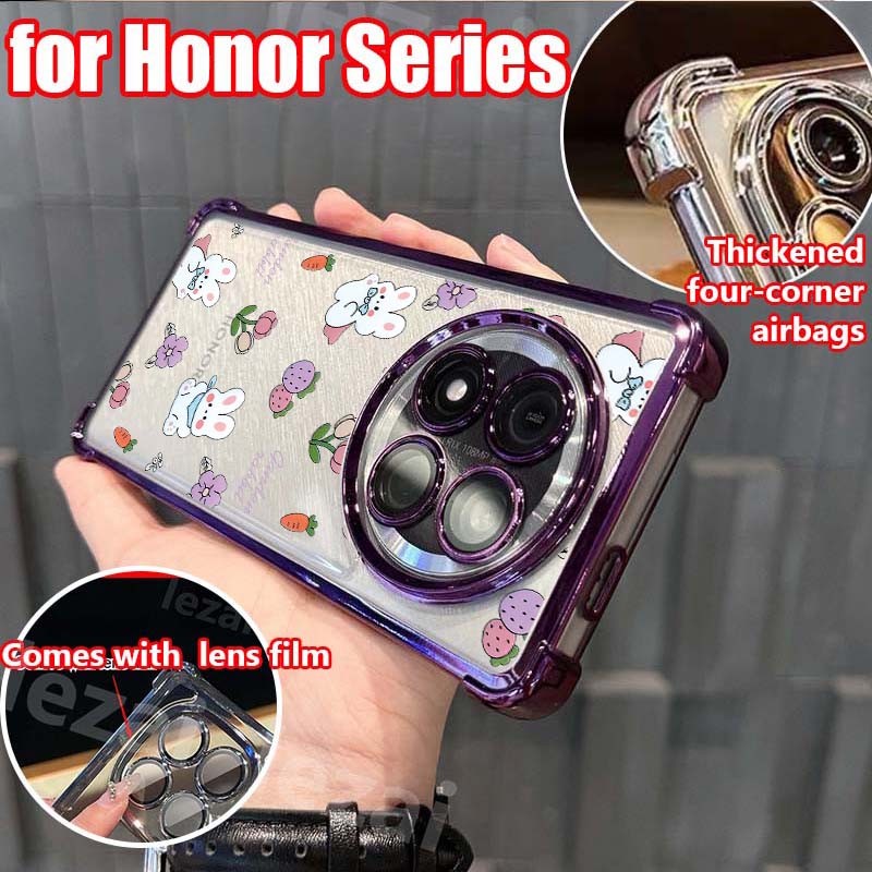 Honor X9c Smart X9b X9a X7c 5GเคสHonor 200 Pro 200Pro 90เคส Carema Protector Clear นุ่มหรูหราความงามกันกระแทกหนา Air Cushion Anti-Fall