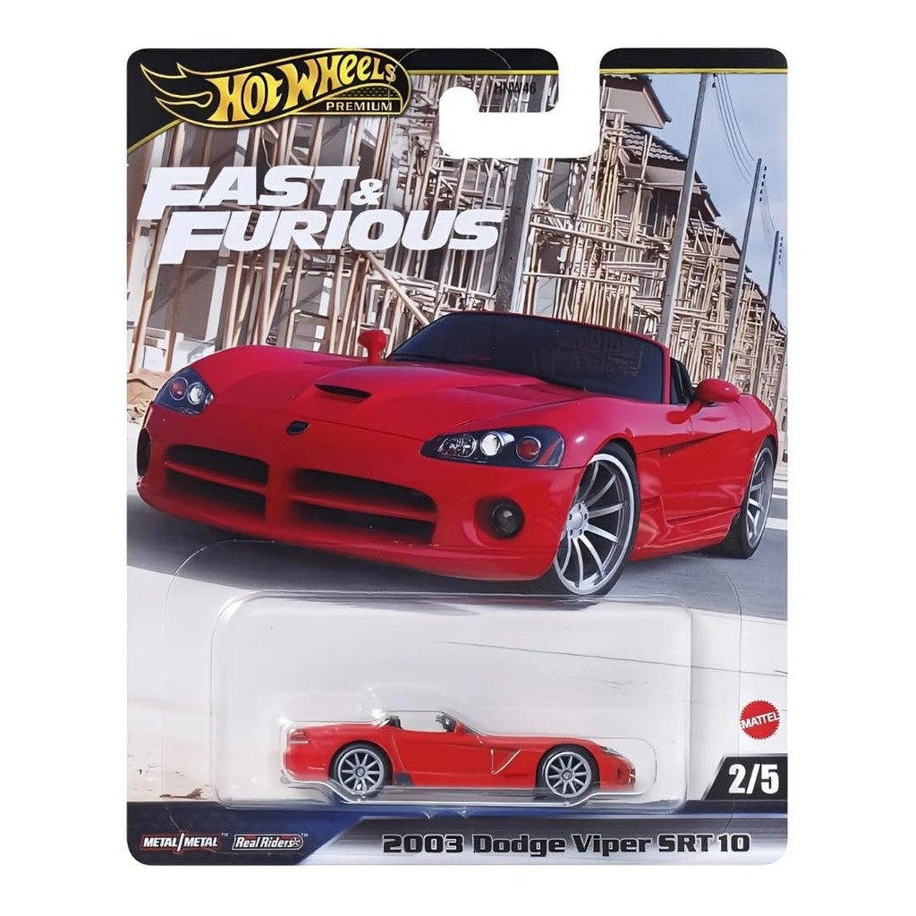 รถโมเดล JBL85/HNW46 Hot Wheels Premium Fast&Furios 2003 Dodge Viper SRT10 - สีแดง สําหรับเด็ก 3+
