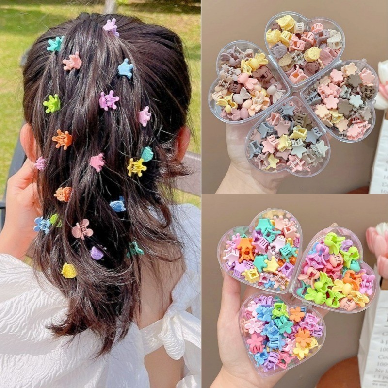 10-100ชิ้นชุดชนิดบรรจุกล่องกิ๊บสําหรับเด็กเกาหลีน่ารักการ์ตูนกิ๊บขนาดเล็กมินิผมกรงเล็บคลิปเด็กสาวเรียบคลิปอุปกรณ์ผมเด