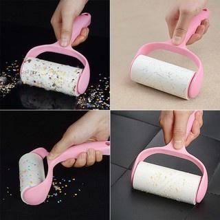 Cây Lăn Bụi Quần Áo Loại 10Cm, Cán Cong Hồng, Nhựa, 60 Lớp GR88