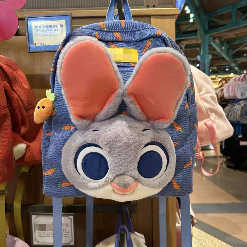 กระเป๋าเป้ Zootopia ใหม่ น่ารัก ตุ๊กตาจูดี้ฮอปส์ กระเป๋านักเรียนการ์ตูน ความจุขนาดใหญ่ กระเป๋าเป้ตุ๊กตาสำหรับผู้หญิง